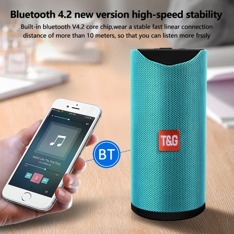 T&G TG113 Portable Bluetooth Speakers Waterproof Stereo Outdoor Loudspeaker MP3 Bass Sound Box with FM Radio(Blue) - free shipping - PMC Jewellery - Order now!