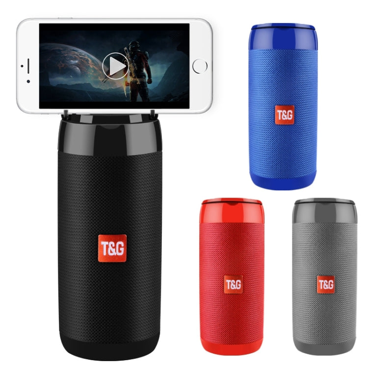T&G TG113C Column Portable Bluetooth Mini Speaker FM Radio Waterproof Subwoofer Phone Holder Wireless Loundpeakers(Red) - free shipping - PMC Jewellery - Order now!