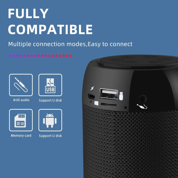 T&G TG113C Column Portable Bluetooth Mini Speaker FM Radio Waterproof Subwoofer Phone Holder Wireless Loundpeakers(Red) - free shipping - PMC Jewellery - Order now!