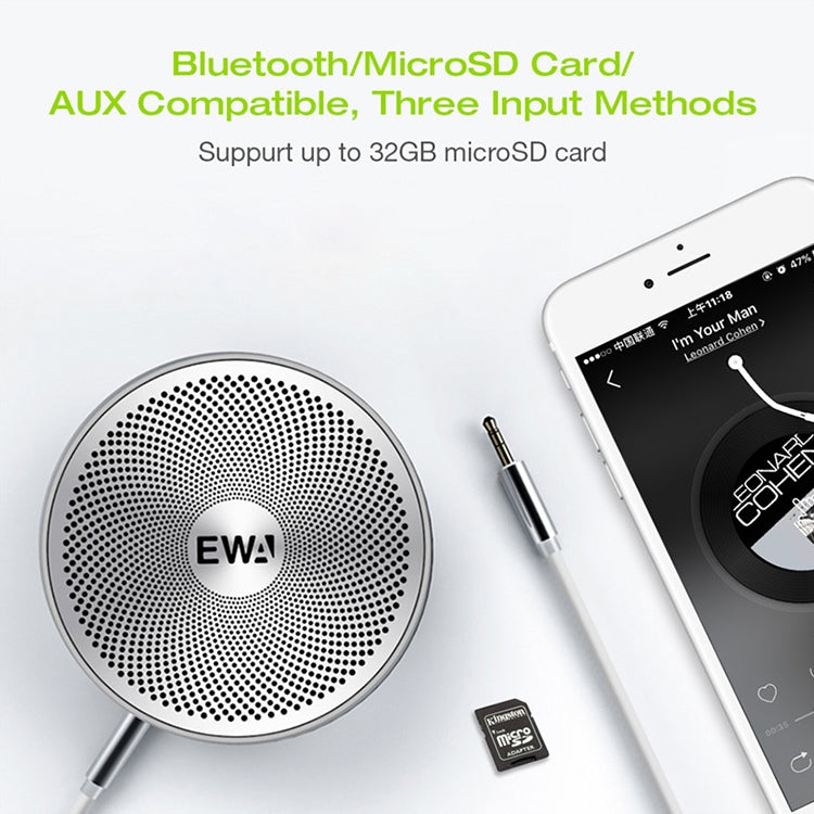 EWA A2 Pro Metal Speaker Outdoor Waterproof Bluetooth Sound Bass Speaker(Black) - Waterproof Speaker by EWA | Online Shopping South Africa | PMC Jewellery | Buy Now Pay Later Mobicred