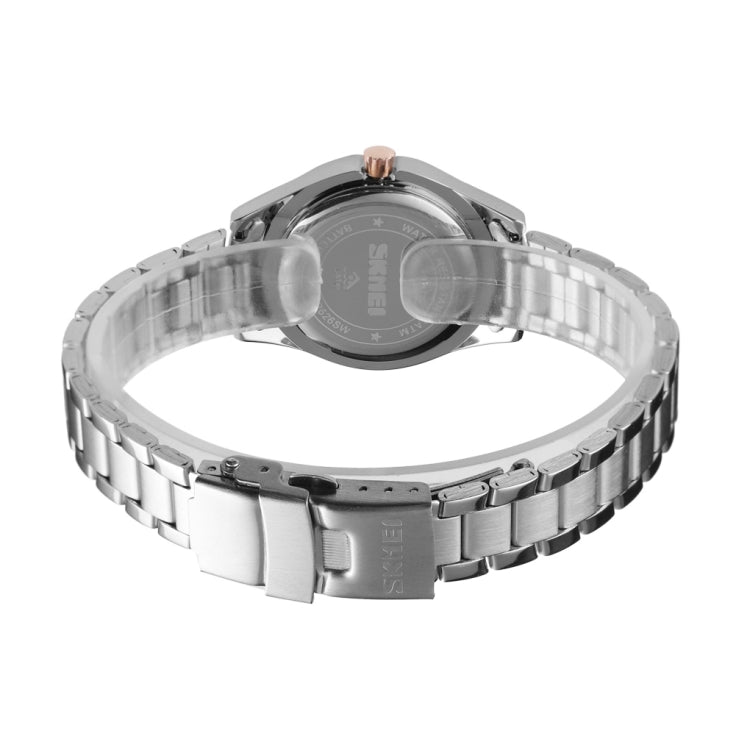 SKMEI 1534 elegant waterproof quartz steel band watch with diamond inlay(Silver Rose Gold) - free shipping - PMC TechLife - Order now!