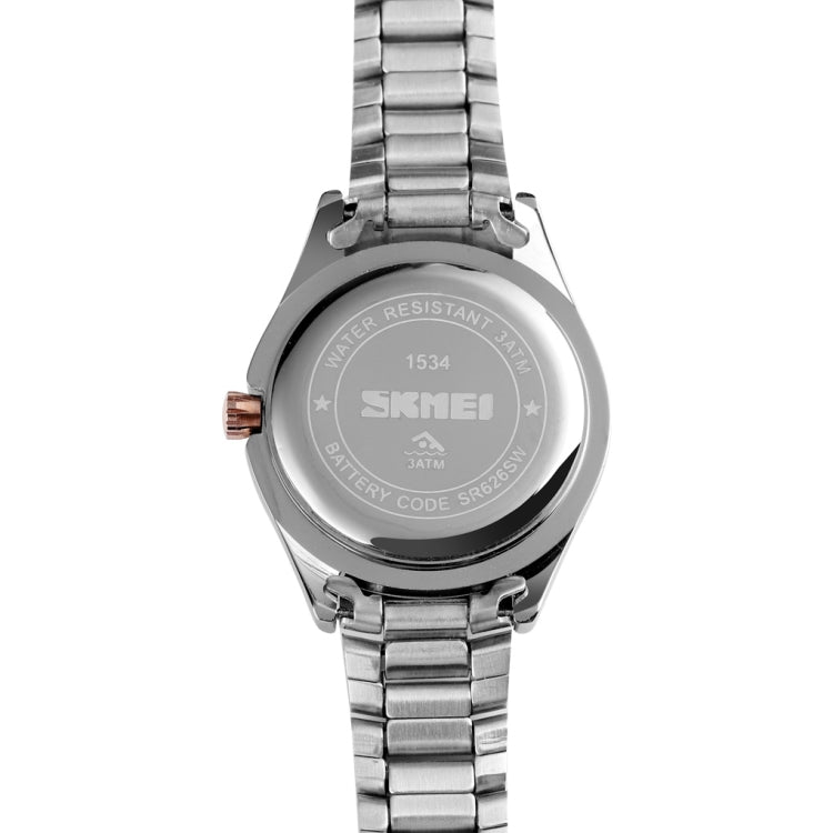 SKMEI 1534 elegant waterproof quartz steel band watch with diamond inlay(Silver) - free shipping - PMC TechLife - Order now!