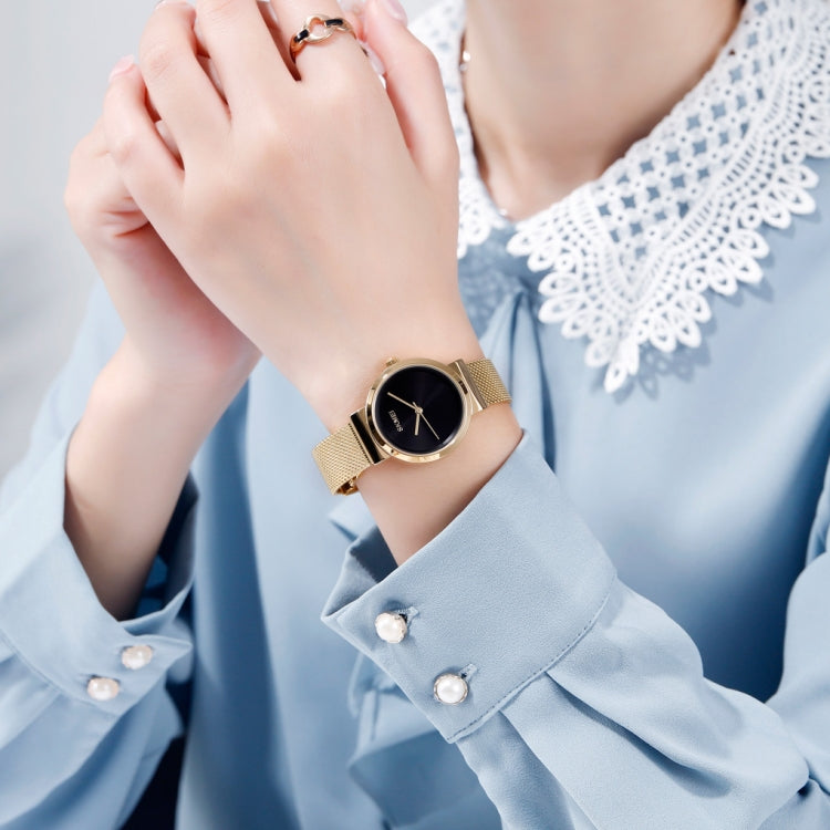Skmei 1595 Fashion Elegant Scale Free Steel Mesh Belt Women's Watch Waterproof Business Student Quartz Watch Female(Gold) - free shipping - PMC TechLife - Order now!