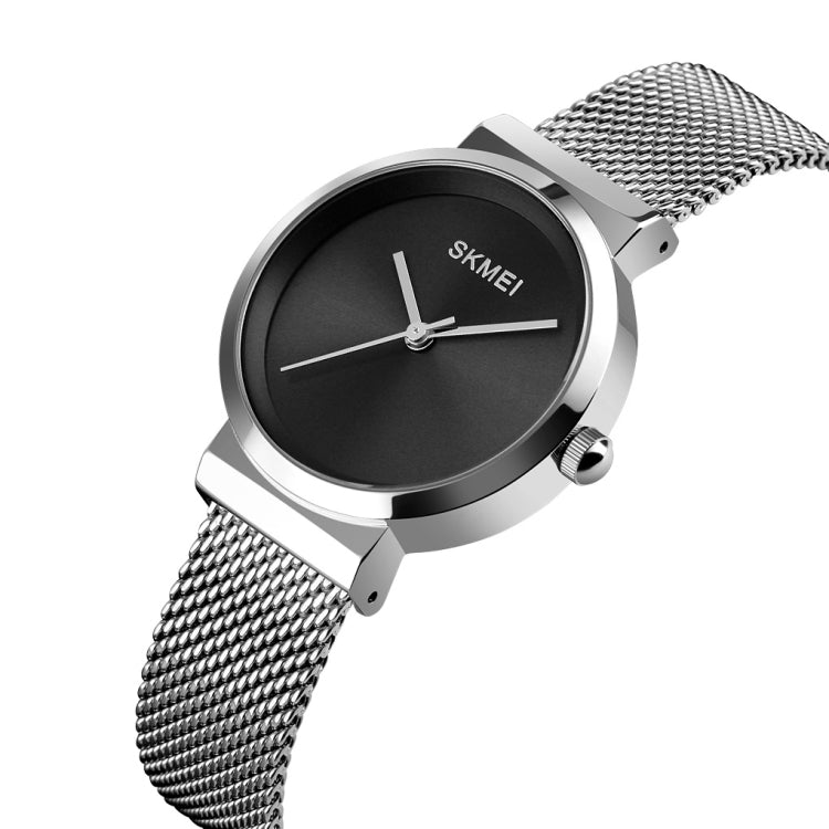 Skmei 1595 Fashion Elegant Scale Free Steel Mesh Belt Women's Watch Waterproof Business Student Quartz Watch Female(Silver) - free shipping - PMC TechLife - Order now!