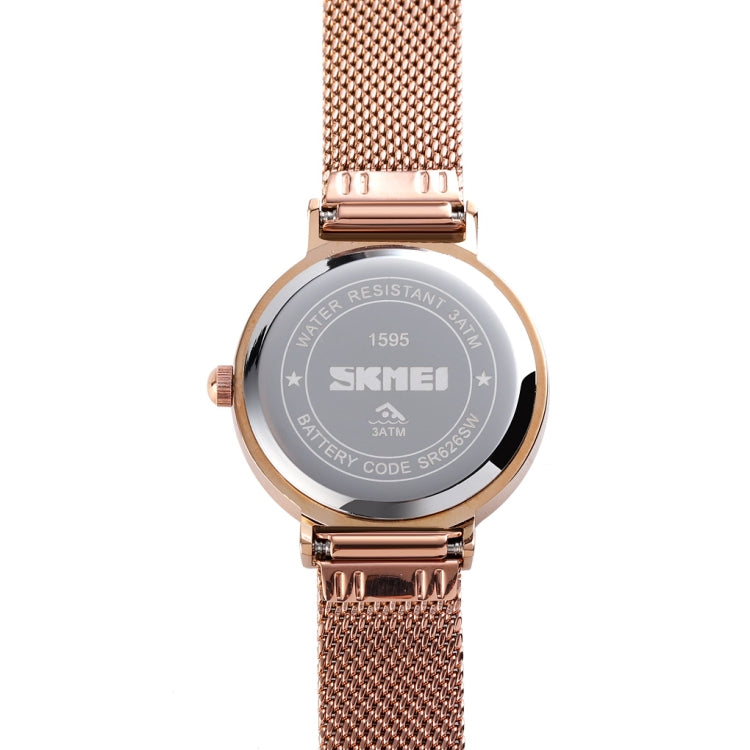 Skmei 1595 Fashion Elegant Scale Free Steel Mesh Belt Women's Watch Waterproof Business Student Quartz Watch Female(Silver) - free shipping - PMC TechLife - Order now!