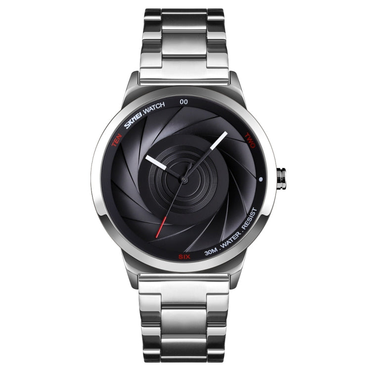 Skmei 9210 Fashion Trend Mens Business Wristwatch Simple Three-Dimensional Surface Waterproof Gold Quartz Watch Man(Silver Black) - free shipping - PMC TechLife - Order now!