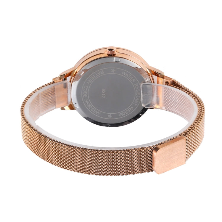 Skmei 9212 Fashion Lady Quartz Watch Student Female Temperament Waterproof Magnetic Suction Net Belt Watch(Flower Color) - free shipping - PMC TechLife - Order now!