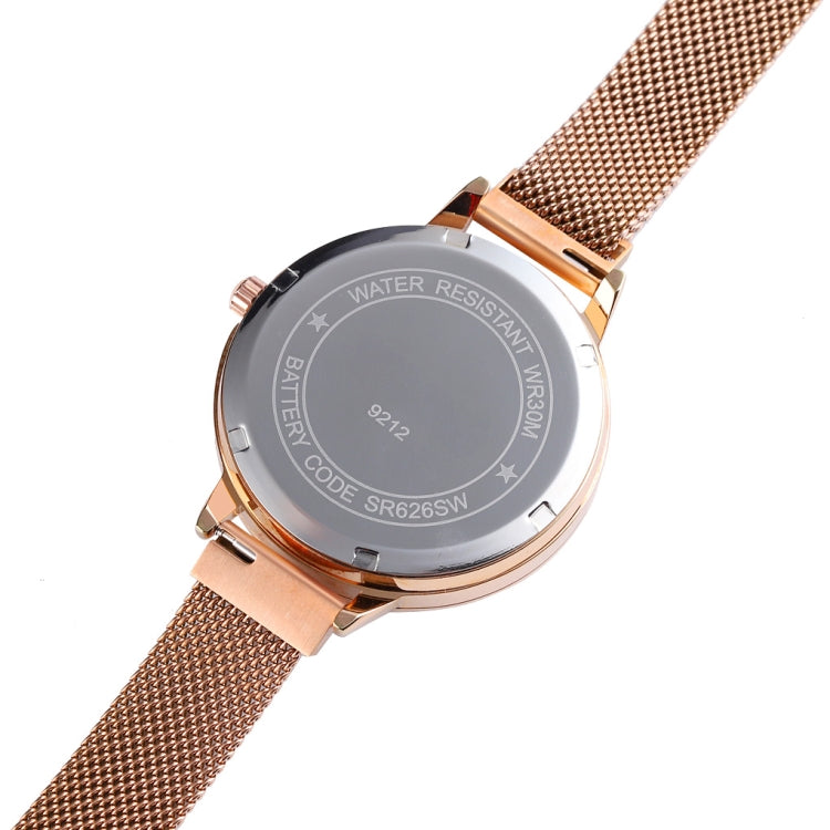 Skmei 9212 Fashion Lady Quartz Watch Student Female Temperament Waterproof Magnetic Suction Net Belt Watch(Flower Color) - free shipping - PMC TechLife - Order now!