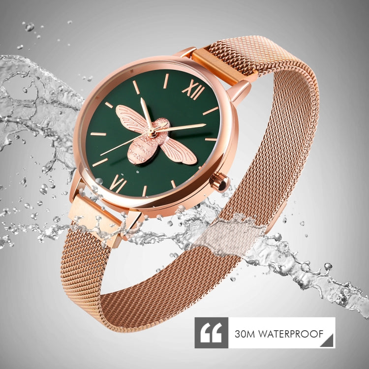 Skmei 9212 Fashion Lady Quartz Watch Student Female Temperament Waterproof Magnetic Suction Net Belt Watch(Flower Color) - free shipping - PMC TechLife - Order now!