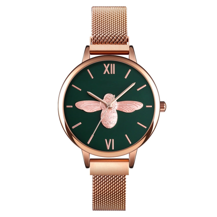 Skmei 9212 Fashion Lady Quartz Watch Student Female Temperament Waterproof Magnetic Suction Net Belt Watch(Green) - free shipping - PMC TechLife - Order now!