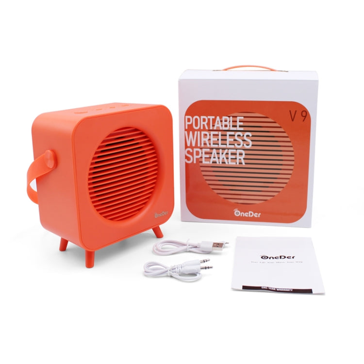 Oneder V9 Fabric Portable Wireless Bluetooth Speaker Portable Card Subwoofer Creative Gift Mini Speaker(Orange) - Desktop Speaker by OneDer | Online Shopping South Africa | PMC Jewellery | Buy Now Pay Later Mobicred