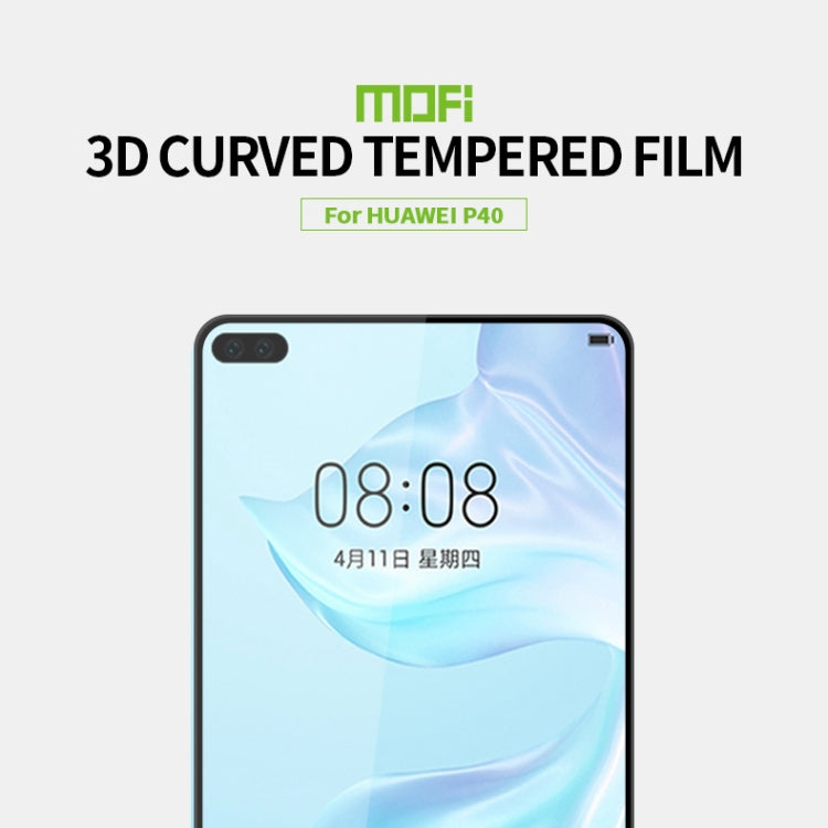 For Huawei P40 MOFI 9H 3D Explosion-proof Curved Screen Tempered Glass Film(Black) - Huawei Tempered Glass by MOFI | Online Shopping South Africa | PMC Jewellery