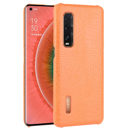 For Oppo Find X2 Pro Shockproof Crocodile Texture PC + PU Case(Orange) - OPPO Cases by PMC Jewellery | Online Shopping South Africa | PMC Jewellery | Buy Now Pay Later Mobicred