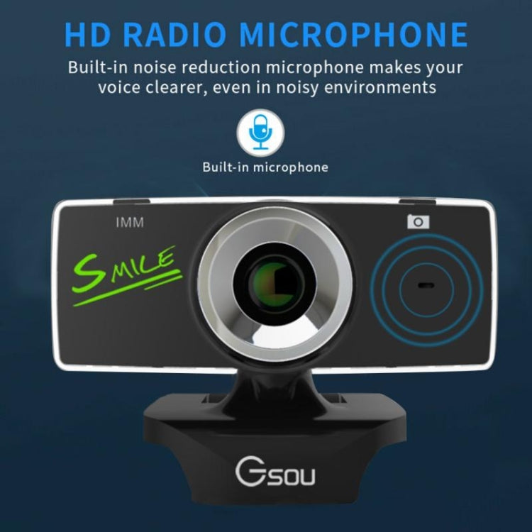 Gsou B18S HD Webcam Built-in Microphone Smart Web Camera USB Streaming Live Camera With Noise Cancellation - HD Camera by Gsou | Online Shopping South Africa | PMC Jewellery | Buy Now Pay Later Mobicred