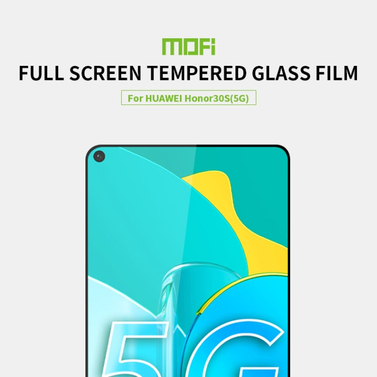 For Huawei Honor 30S 5G MOFI 9H 2.5D Full Screen Tempered Glass Film(Black) - Honor Tempered Glass by MOFI | Online Shopping South Africa | PMC Jewellery