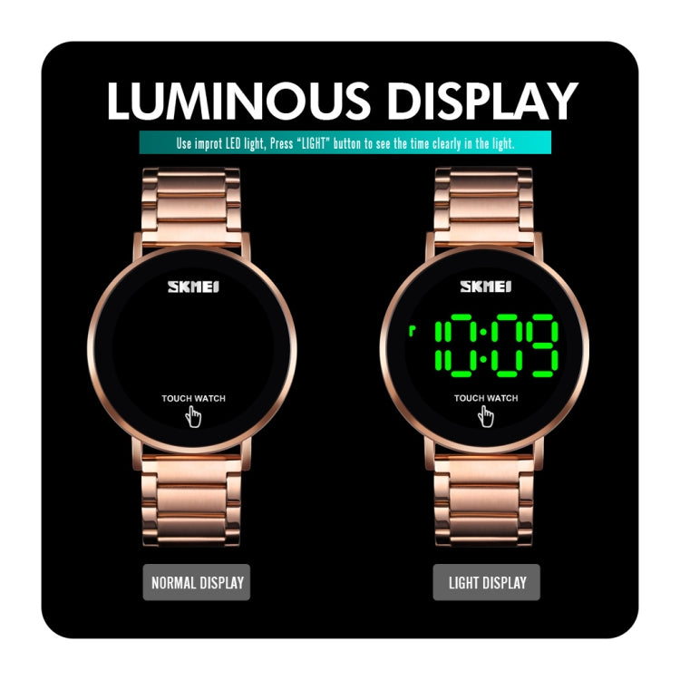 SKMEI 1550 Simple and Stylish LED Touch Screen Men  Watch Waterproof Stainless Steel With Electronic Watch(Silver) - free shipping - PMC TechLife - Order now!