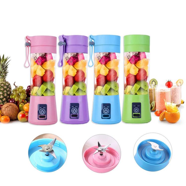 USB Rechargeable Electric Automatic Vegetable Fruit Citrus Orange Juice Maker Cup Mixer Bottle (380ML)(6 Blades Purple) - free shipping - PMC TechLife - Order now!