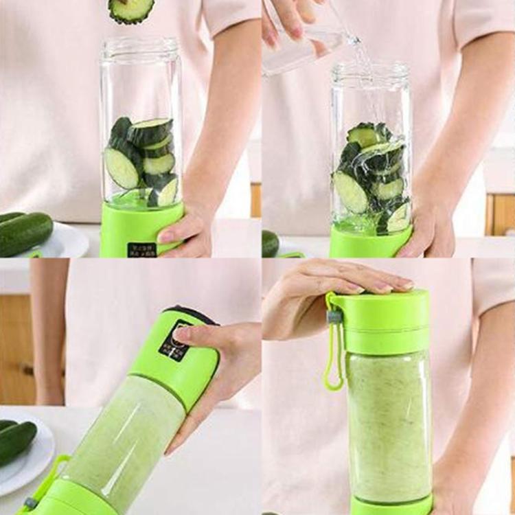 USB Rechargeable Electric Automatic Vegetable Fruit Citrus Orange Juice Maker Cup Mixer Bottle (380ML)(6 Blades Blue) - free shipping - PMC TechLife - Order now!