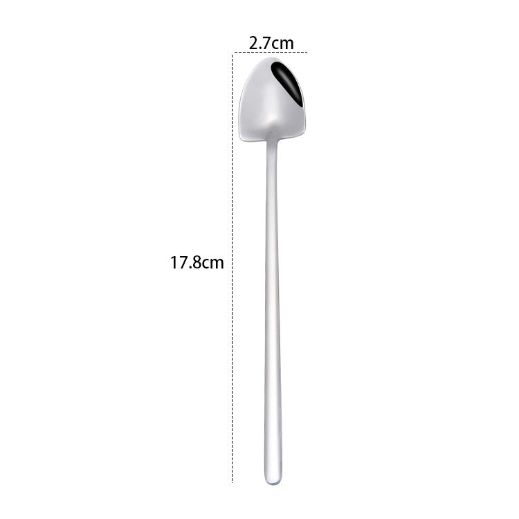 2 PCS Stainless Steel Spoon Creative Coffee Spoon Bar Ice Spoon Gold Plated Long Stirring Spoon, Style:Pointed Spoon, Color:Silver - free shipping - PMC TechLife - Order now!
