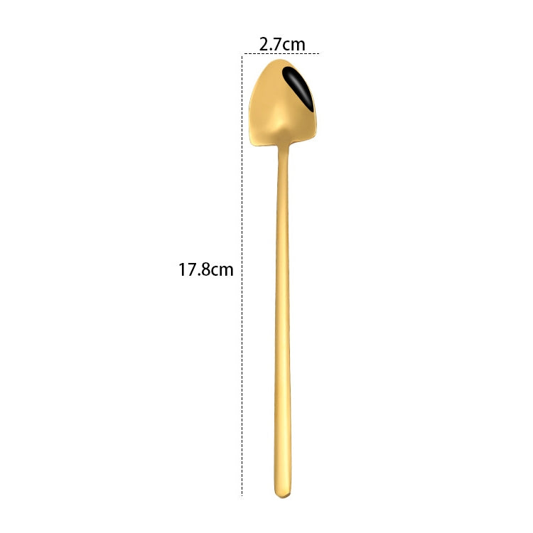 2 PCS Stainless Steel Spoon Creative Coffee Spoon Bar Ice Spoon Gold Plated Long Stirring Spoon, Style:Pointed Spoon, Color:Gold - free shipping - PMC TechLife - Order now!