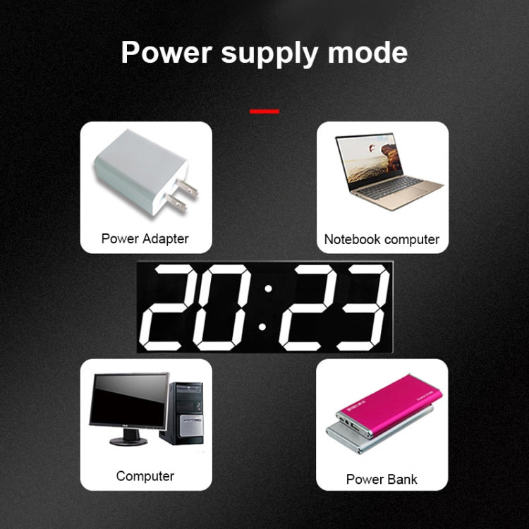 LED Digital Clock Living Room Wall Clock Creative WIFI Clock US Plug, Style:4 Bit WIFI, Color:Sealed Box White - free shipping - PMc TechLife - Order now!