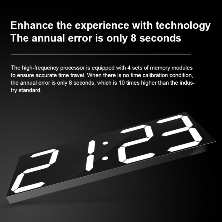 Creative Wall Clock Alarm Clock Simple Remote Control Perpetual Calendar Electronic Clock US Plug, Style:Single-sided Remote Control(Red Font) - Wall Clock by PMc TechLife | Online Shopping South Africa | PMc TechLife | Buy Now Pay Later Mobicred