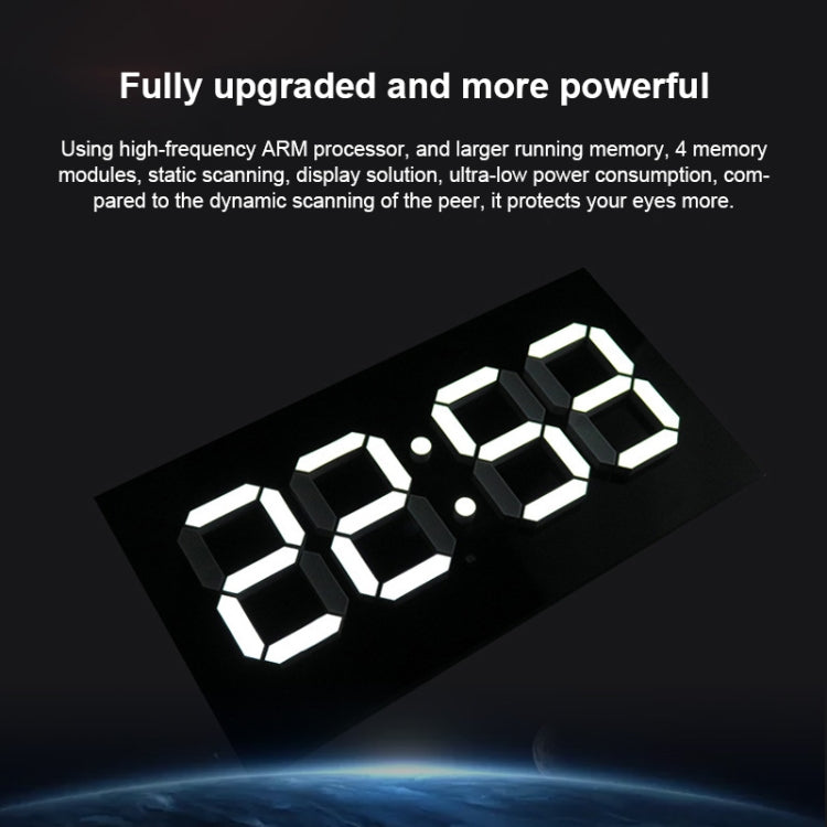 Creative Wall Clock Alarm Clock Simple Remote Control Perpetual Calendar Electronic Clock US Plug, Style:Single-sided Remote Control(Red Font) - Wall Clock by PMc TechLife | Online Shopping South Africa | PMc TechLife | Buy Now Pay Later Mobicred