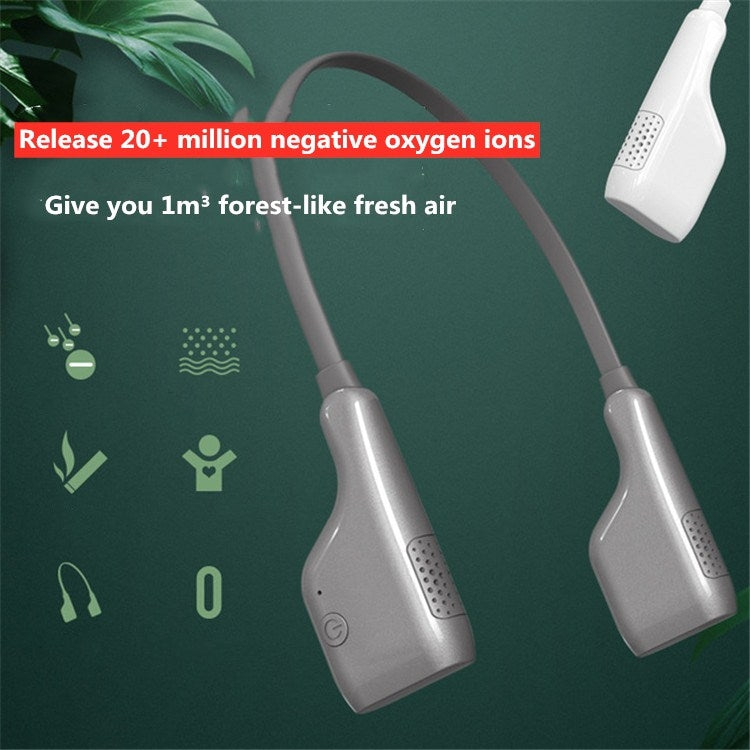 Hanging Neck Negative Ion Air Purifier Portable Household Formaldehyde Removal Portable Purifier(Black) - free shipping - PMC TechLife - Order now!