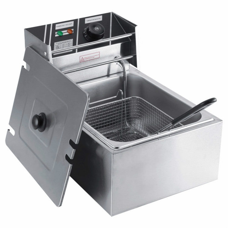 Desktop Thickening Electric Fryer Fried Chicken Legs Fries Stainless Steel Electric Fryer With Basket(Single Cylinder Single Screen) - free shipping - PMC TechLife - Order now!