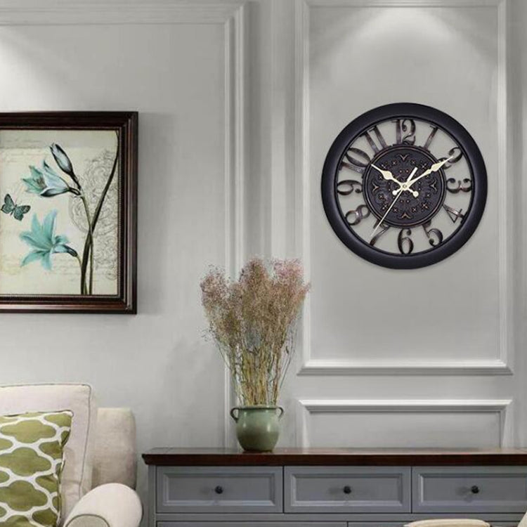Home Round Retro Living Room Quartz Wall Clock(Antique Pink) - Wall Clock by PMc TechLife | Online Shopping South Africa | PMc TechLife | Buy Now Pay Later Mobicred