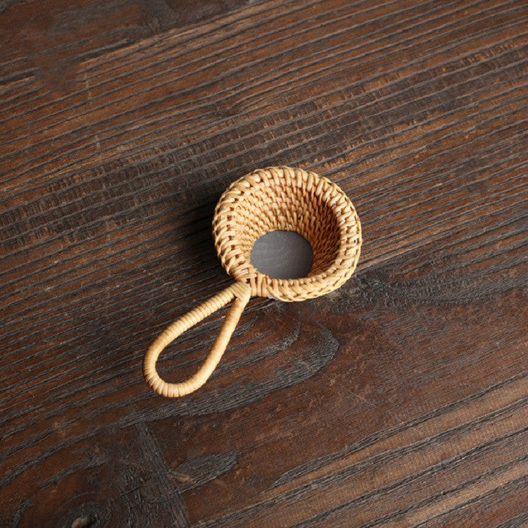 Bamboo Woven Creative Filter Reusable Filter Tea Colander Gadget, Style:Rattan Tea Drain with Handle - Tea Strainers by PMC TechLife | Online Shopping South Africa | PMC TechLife | Buy Now Pay Later Mobicred