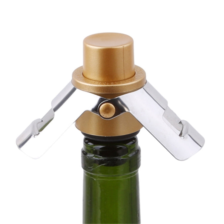 Push-button Stainless Steel Pumping Champagne Stopper Sparkling Champagne Snap Wing Vacuum Wine Stopper(Black) - Bottle Stopper by PMC TechLife | Online Shopping South Africa | PMC TechLife | Buy Now Pay Later Mobicred