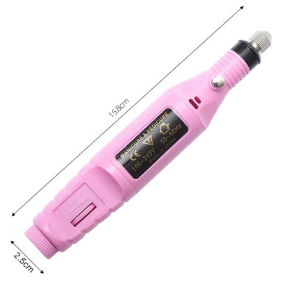 1 Set Power Professional Electric Manicure Machine Pen Pedicure Nail File Nail Tools 6 bits Drill Nail Drill Machine(EU Pink) - Grinding Tools & Accessories by PMC Jewellery | Online Shopping South Africa | PMC Jewellery | Buy Now Pay Later Mobicred