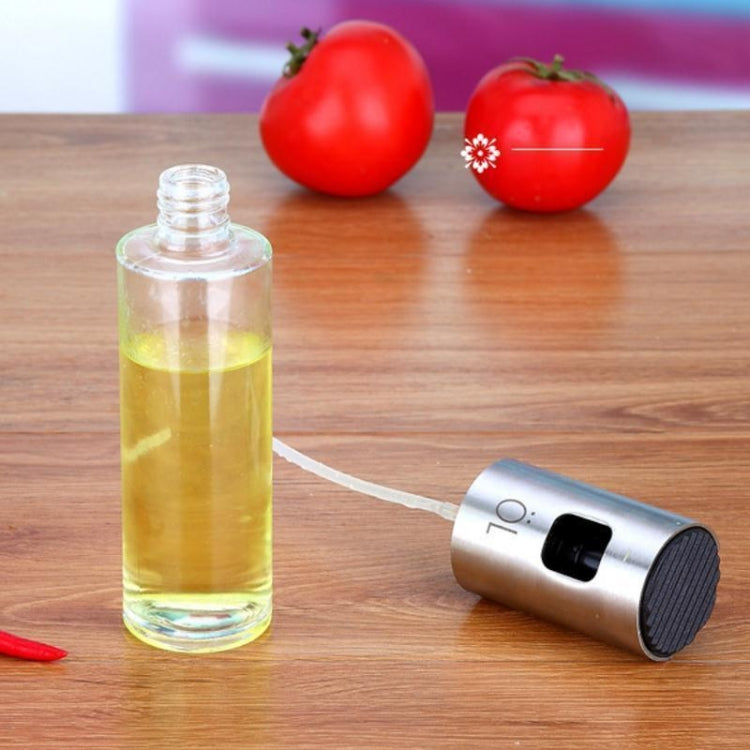 Plastic Glass Olive Pump Spray Bottle Oil Sauce Vinegar Bottle Oil Dispenser(Silver) - Condiment Bottles & Hip Flasks by PMC Jewellery | Online Shopping South Africa | PMC Jewellery