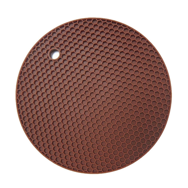 Honeycomb Silicone Round Non-slip Heat Resistant Mat, Size: 18x18x0.8cm(Coffee) - Insulation by PMC TechLife | Online Shopping South Africa | PMC TechLife | Buy Now Pay Later Mobicred