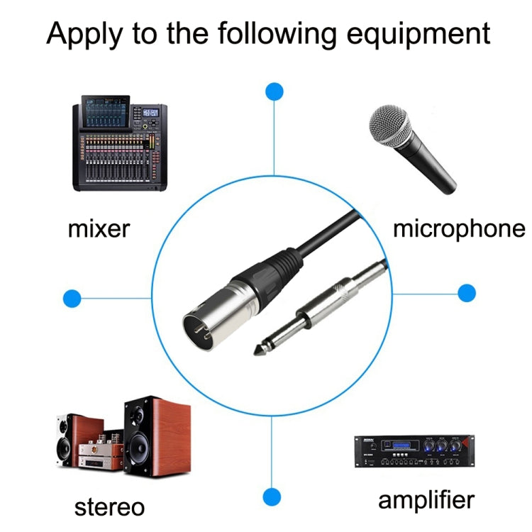 6.35mm Caron Male To XLR 2pin Balance Microphone Audio Cable Mixer Line, Size:15m - Microphone Audio Cable & Connector by PMC Jewellery | Online Shopping South Africa | PMC Jewellery | Buy Now Pay Later Mobicred