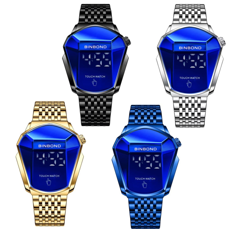 BINBOND Locomotive Concept Touch Screen Steel Belt Watch Men Live Black Technology Watch(Blue Steel Blue) - free shipping - PMC TechLife - Order now!