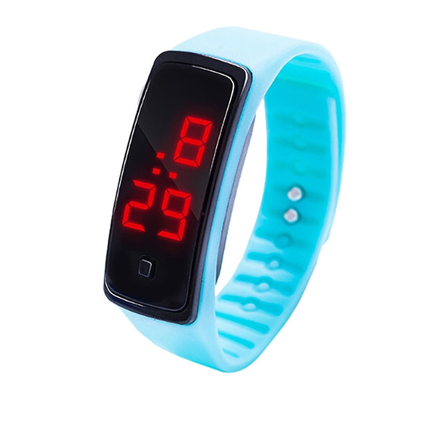 LED Digital Display Silicone Bracelet Children Electronic Watch(Light Blue) - Silicone Strap Watches by PMC Jewellery | Online Shopping South Africa | PMC Jewellery | Buy Now Pay Later Mobicred