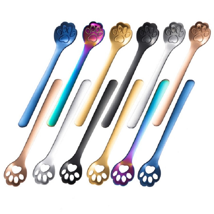 Stainless Steel Creative Cat Claw Coffee Spoon Dessert Cake Spoon, Style:Cat Claw Spoon, Color:Gold - free shipping - PMC TechLife - Order now!