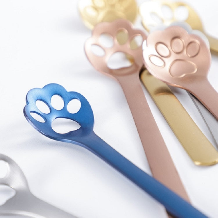 Stainless Steel Creative Cat Claw Coffee Spoon Dessert Cake Spoon, Style:Cat Claw Spoon, Color:Rose Gold - free shipping - PMC TechLife - Order now!