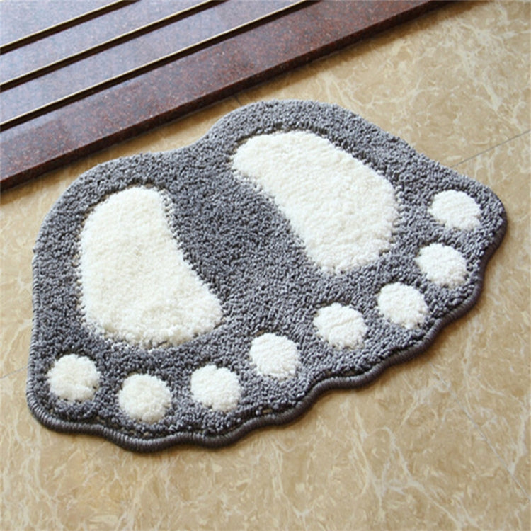 Foot-shaped Non Slip Shaggy Soft Water Absorption Bedroom Bathroom Carpet Mat, Size: 40x60cm(Grey) - Mats by PMC TechLife | Online Shopping South Africa | PMC TechLife