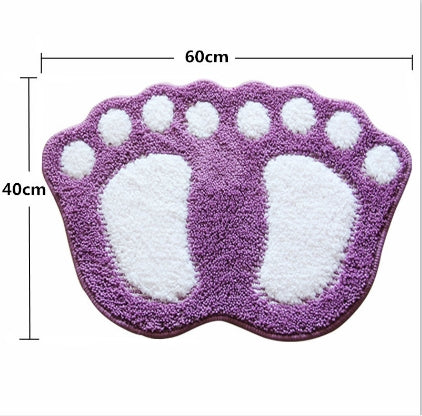 Foot-shaped Non Slip Shaggy Soft Water Absorption Bedroom Bathroom Carpet Mat, Size: 40x60cm(Grey) - Mats by PMC TechLife | Online Shopping South Africa | PMC TechLife