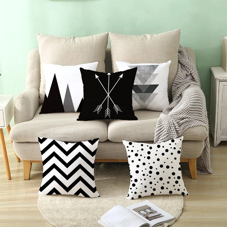 2 PCS Black and White Simple and Modern Geometric Abstract Decorative Pillowcases Polyester Throw Pillow Case(21) - Cushions & Pillows by PMC Jewellery | Online Shopping South Africa | PMC Jewellery