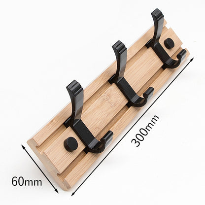 Fashion Wooden Free Punching Hook Coat Rack Hanger Hook for Bedroom Living Room or Wardrobe, Size:3 Hooks - Shelf & Hooks by PMC Jewellery | Online Shopping South Africa | PMC Jewellery | Buy Now Pay Later Mobicred