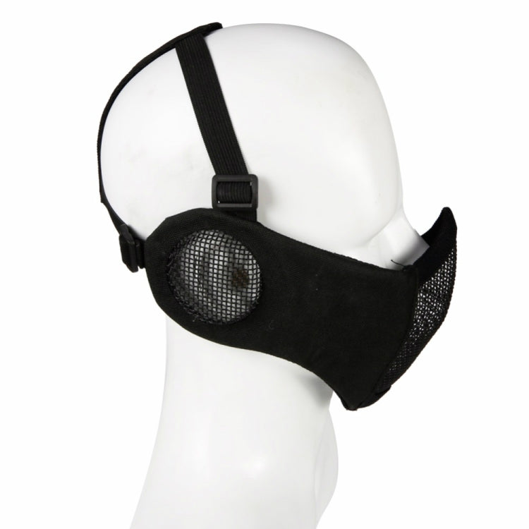 WoSporT Half Face Metal Net Field  Ear Protection Outdoor Cycling Steel Mask(Army Green Flower) - Protective Helmet & Masks by PMC TechLife | Online Shopping South Africa | PMC TechLife | Buy Now Pay Later Mobicred