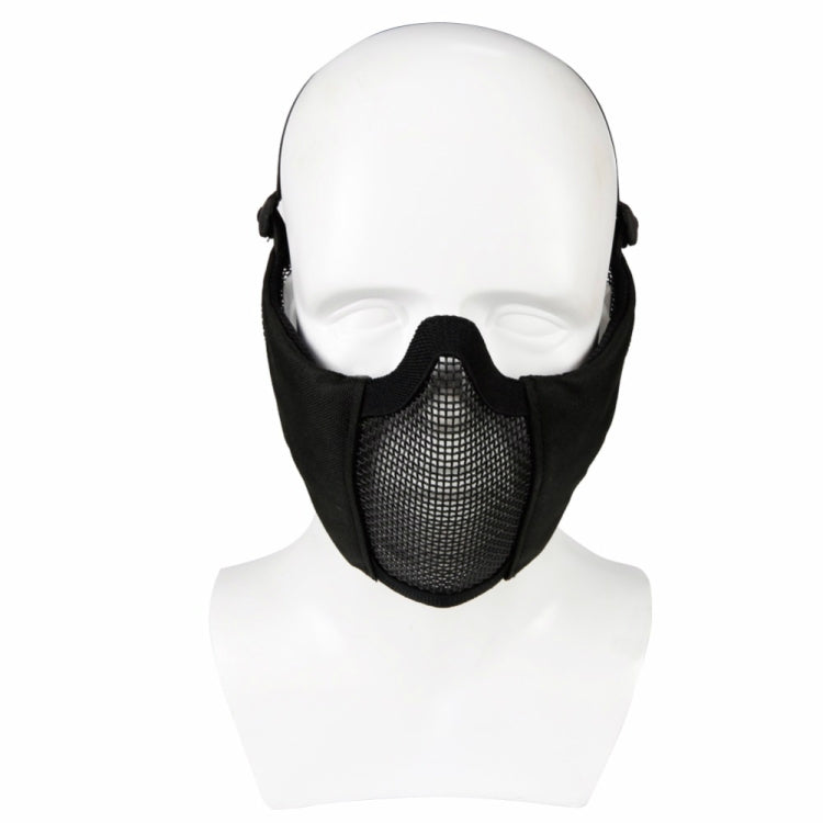 WoSporT Half Face Metal Net Field  Ear Protection Outdoor Cycling Steel Mask(Jungle Crepe) - Protective Helmet & Masks by PMC Jewellery | Online Shopping South Africa | PMC Jewellery | Buy Now Pay Later Mobicred