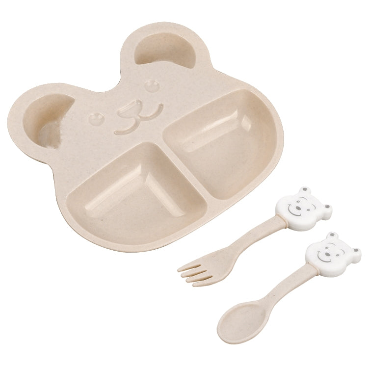 Wheat Straw Bear Cartoon Cutlery Set(Beige) - Tableware by PMC Jewellery | Online Shopping South Africa | PMC Jewellery