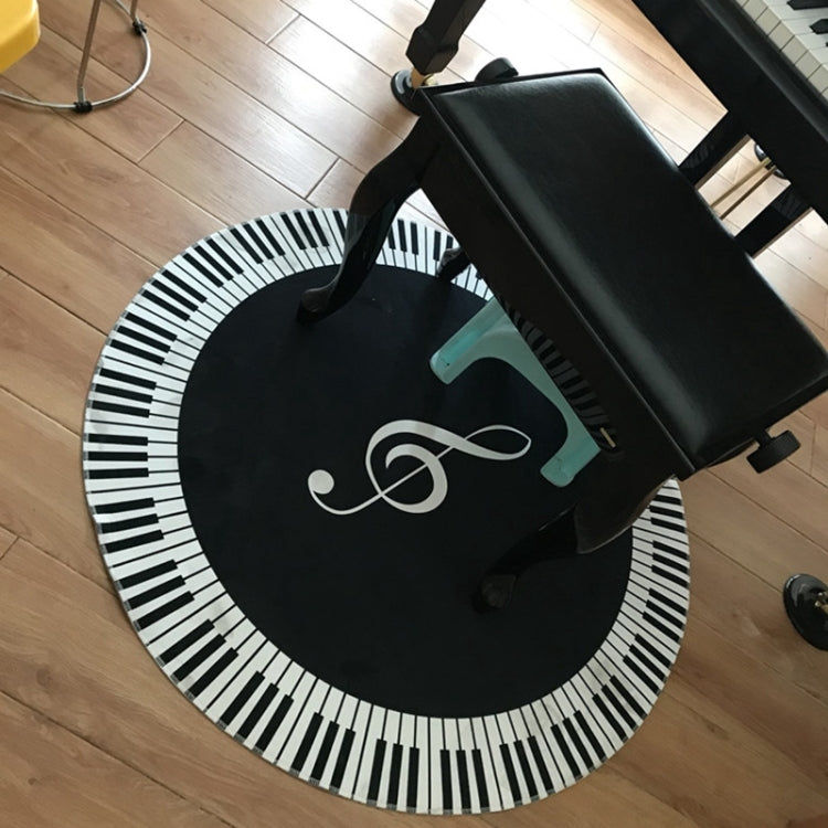 Music Symbol Piano Key  Round Carpet  Home Bedroom Mat Floor Decoration Rug, Diameter: 60cm(Round Piano) - Mats by PMC Jewellery | Online Shopping South Africa | PMC Jewellery