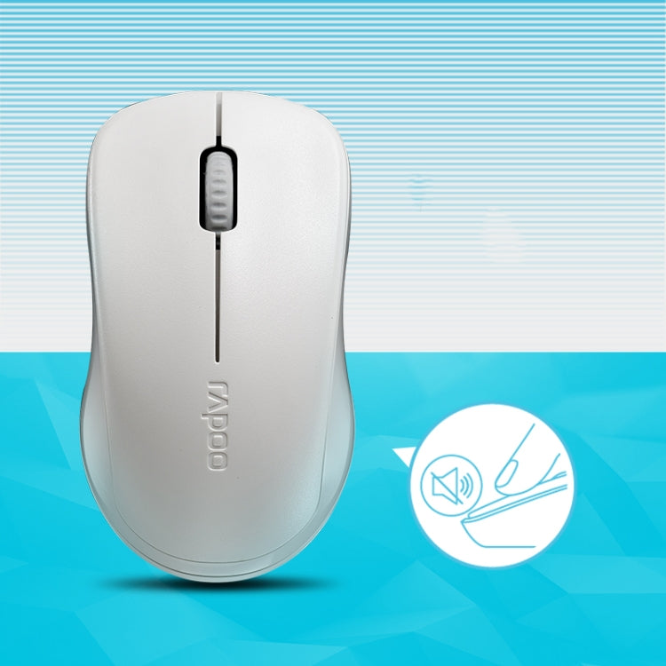 Rapoo1680 2.4GHz 1000 DPI 3 Buttons Business Office Desktop Computer Notebook Mute Portable Power Saving Wireless Mouse(White) - Wireless Mice by Rapoo | Online Shopping South Africa | PMC Jewellery | Buy Now Pay Later Mobicred