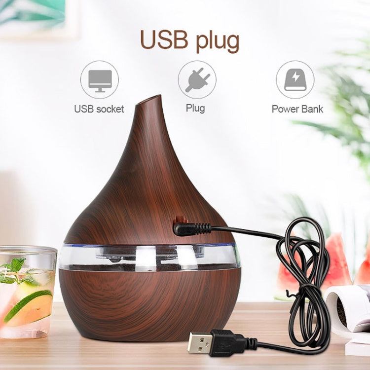 300ml USB Electric Aroma Air Diffuser Wood Ultrasonic Air Humidifier Essential Oil Aromatherapy Cool Mist Maker(Flat Mouth Light Wood Grain) - free shipping - PMC TechLife - Order now!